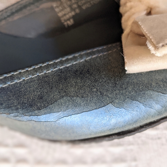 Blue Connie Kitten Wedges with Velvet Bow - Picture 6 of 6